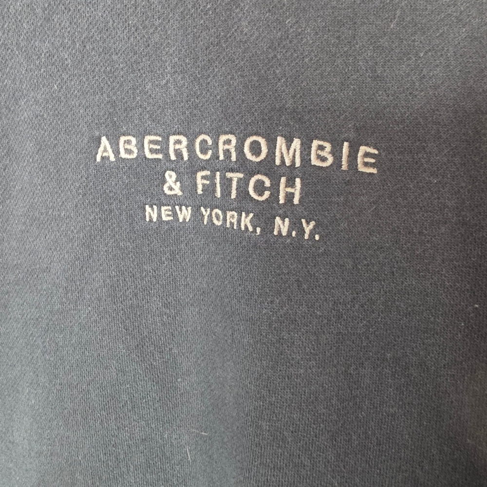 Abercrombie & Fitch Relaxed Soft Fleece Hoodie Mens XL Black Logo Pullover - Picture 3 of 7